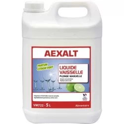 Liquide vaisselle citron vert Aexalt pour plonge manuelle bidon de 5 litres