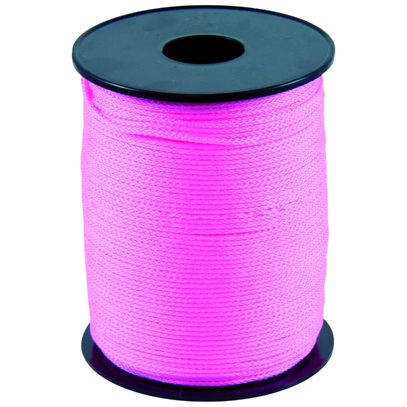 Cordeau tressé polypropylène rose fluo diamètre 1.5 mm