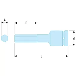 Douille impact 1/2  pour vis 6 pans creux