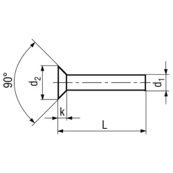 Rivets à frapper tête fraisée 90° SN213126 3 X 16 mm - boite de 200