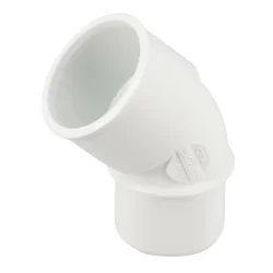 Coude 45° mâle-femelle en PVC blanc à coller pour évacuation d'eau