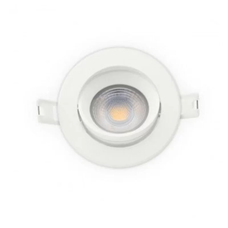 Spot LED encastrable 5W tête inclinable A+ finition blanc