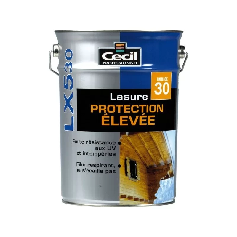 Lasure bois protection élevée Cecil LX530 satinée