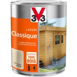 Lasure classique satinée V33 pour bois neufs et anciens tenue 4 ans