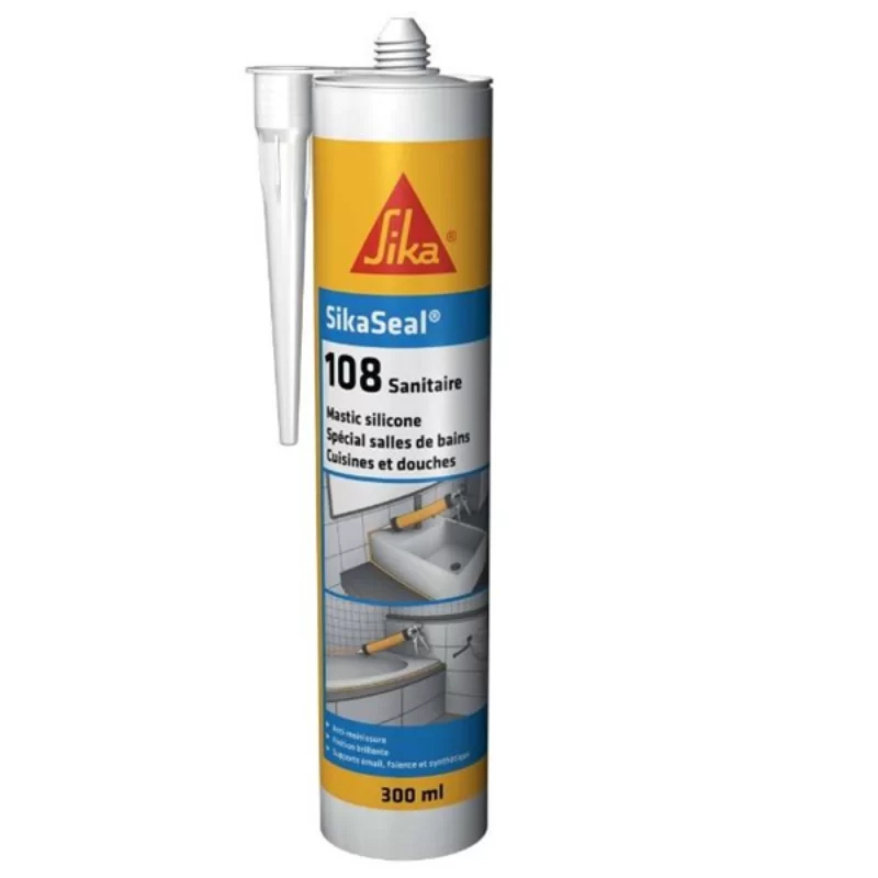 Mastic sanitaire anti-moisissures Sikaseal 108 cartouche de 300ml