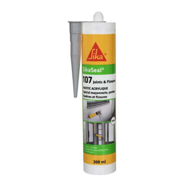 Mastic acrylique spécial façade joints et fissures SikaSeal 107 cartouche de 300ml