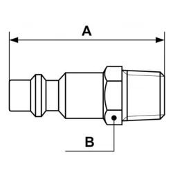 Embout fileté mâle conique prétéflonné pour raccords rapide ISI08