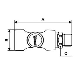 Raccord fileté mâle cylindrique avec joint d'étanchéité diamètre de passage 6 mm