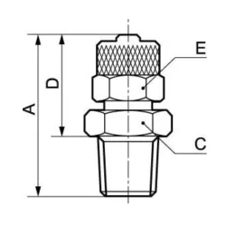 Raccord à compression droit mâle conique