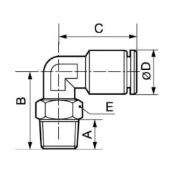 Coude 90° mâle conque orientable