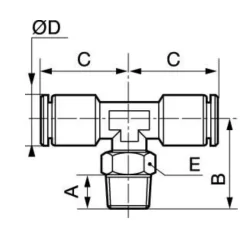 Té mâle conique au centre orientable RMT CR R1/4