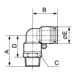 Coude 90° mâle conique orientable