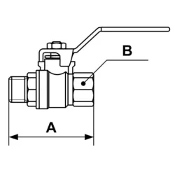 Vanne à boisseau sphérique laiton cylindrique mâle/mâle PN 40 bar