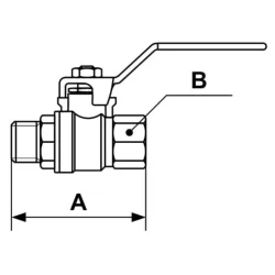 Vanne à boisseau sphérique laiton cylindrique mâle/femelle PN 40 bar