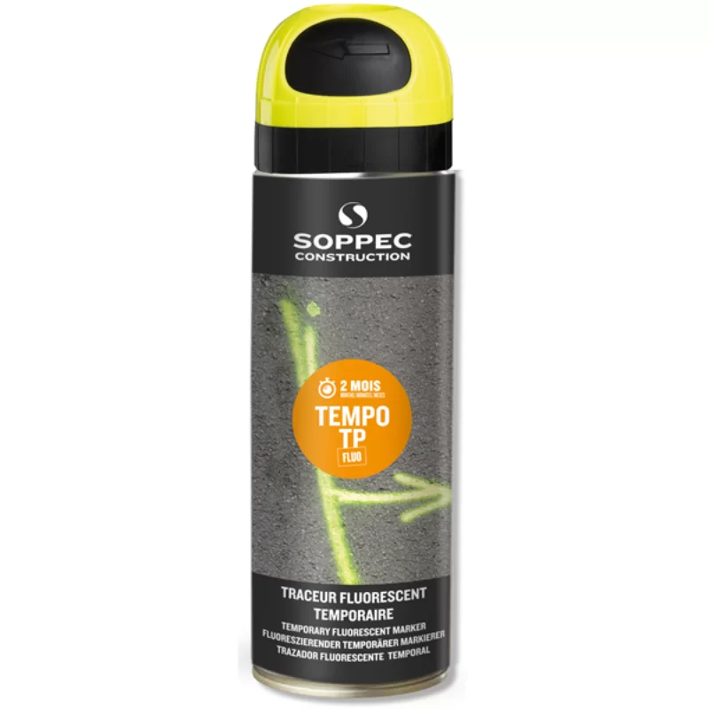 Traceur de chantier Tempo TP fluorescent temporaire 2-8 semaines 500ml