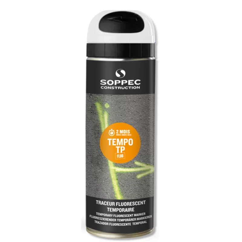 Traceur de chantier Tempo TP fluorescent temporaire 2-8 semaines 500ml