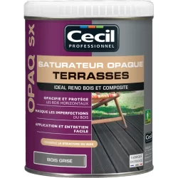 Saturateur opaque pour terrasse bois OPAQ SX Cecil Professionnel mat