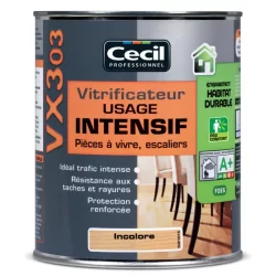 Vitrificateur parquet plancher intérieur VX303 Cecil usage intensif Incolore