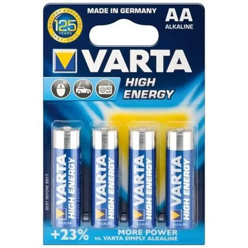 Pile High Energy LR06 AA Blister de 4 piles pour appareils énergivores