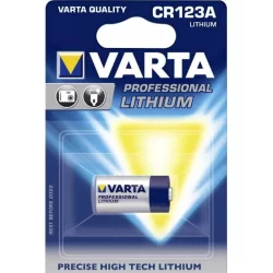 Pile lithium pour appareils de sécurité et maison connectée - CR123A Varta - 3V - Longue durée