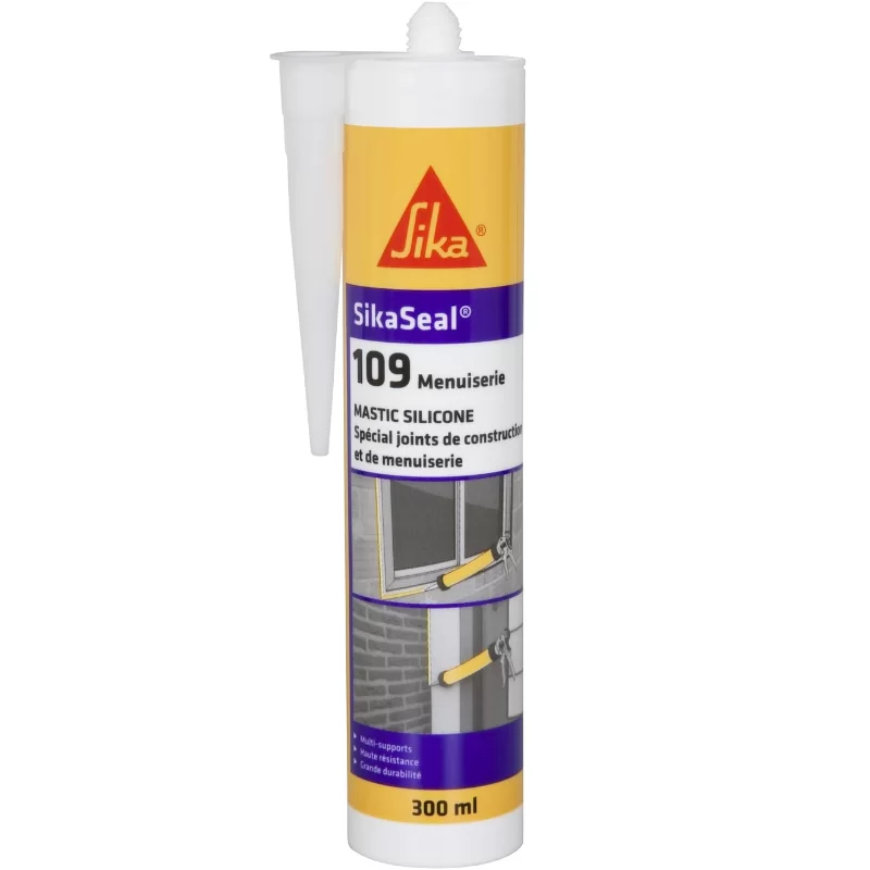 Mastic silicone neutre pour menuiseries SikaSeal 109 cartouche 300 ml