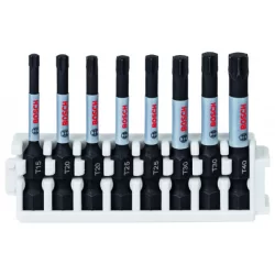 Kit 8 Embouts de vissage qualité Impact T15 2xT20 2xT25 2xT30 T40 50 mm