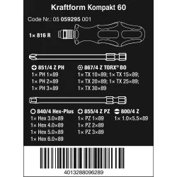 Coffret embout longueur 89 mm Kraftorm Kompakt 60 avec porte embouts 17 pièces