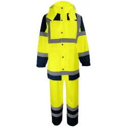 Ensemble de pluie Hi Vi jaune fluo et marine