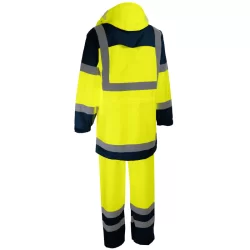 Ensemble de pluie Hi Vi jaune fluo et marine