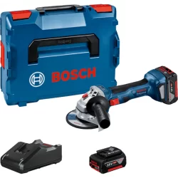 Meuleuse d'angle 125mm Bosch GWS 18V-7 en coffret L-Boxx avec 2 batteries 18V 4.0Ah et chargeur