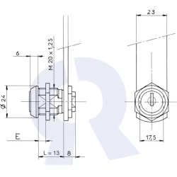 Barillet de boîte aux lettres Ronis 911A longueur 13mm