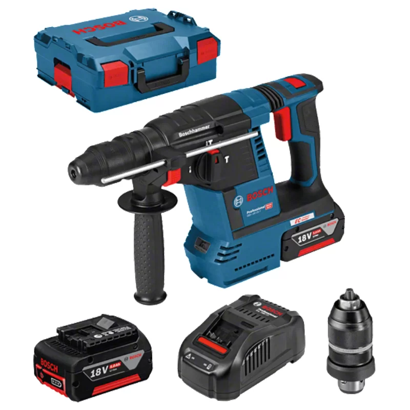 Perforateur sans-fil SDS-plus Bosch GBH 18V-26 F en L-Boxx avec 2 batteries 5.0Ah et chargeur