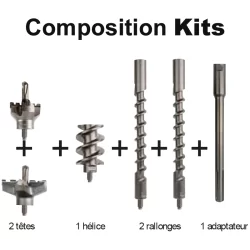 Kit de perçage béton profond 910-1000mm Power-Max SDS-Max Diager 2 têtes