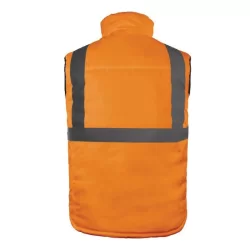 Gilet sans manches résersible orange fluo et bleu navy