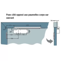 Ferme-porte Groom 3400 avec bras anti-vandalisme finition argent norme EN 1154