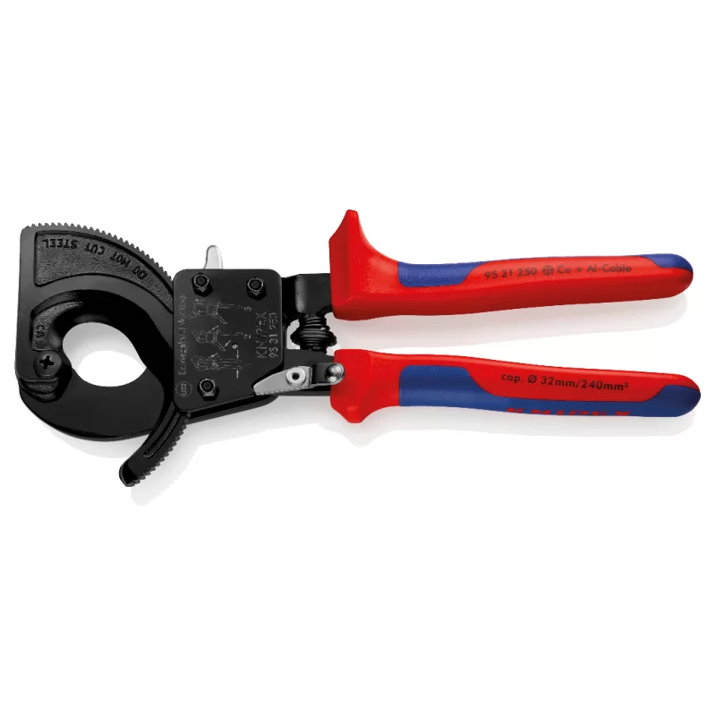 Coupe câble à cliquet Knipex pour câble en cuivre et aluminium