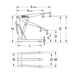 Grue mobile pliante standard, capacité 1T KS Tools