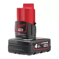 Batterie 12 Volts M12 Milwaukee Red Lithium-Ion 4.0 Ah