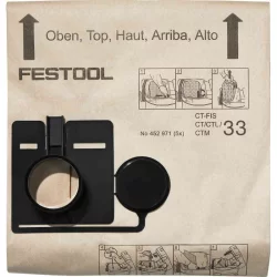 Sac filtre Festool FIS-CT 33/5 pour aspirateur CT 33 - Lot de 5