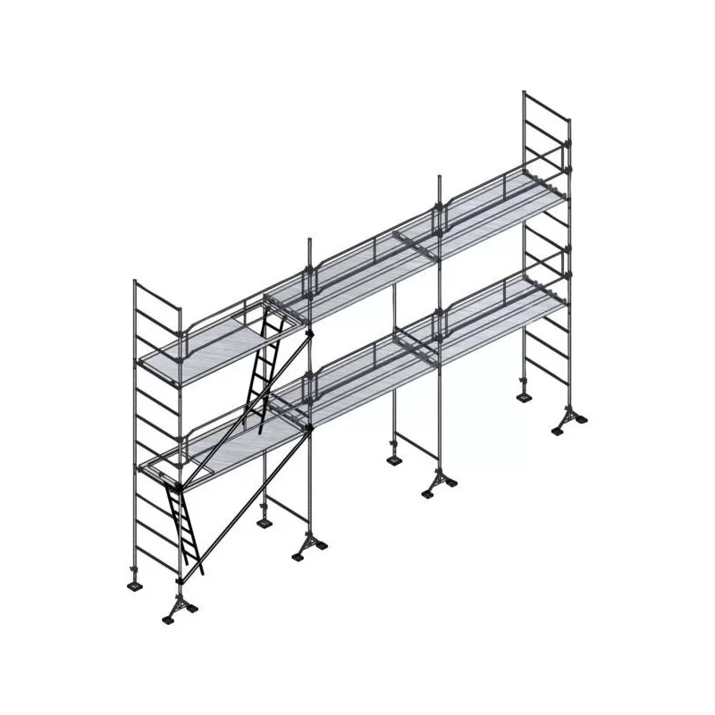 Échaffaudage M49 PRIMO structure avec plancher acier 60m² Longueur 9m Hauteur 4m 300kg/m²