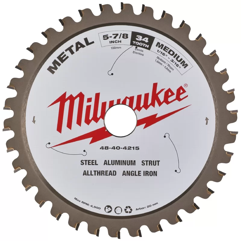 Lame 203 mm Métal Scie circulaire Milwaukee pour MCS 66 Z 50 dents