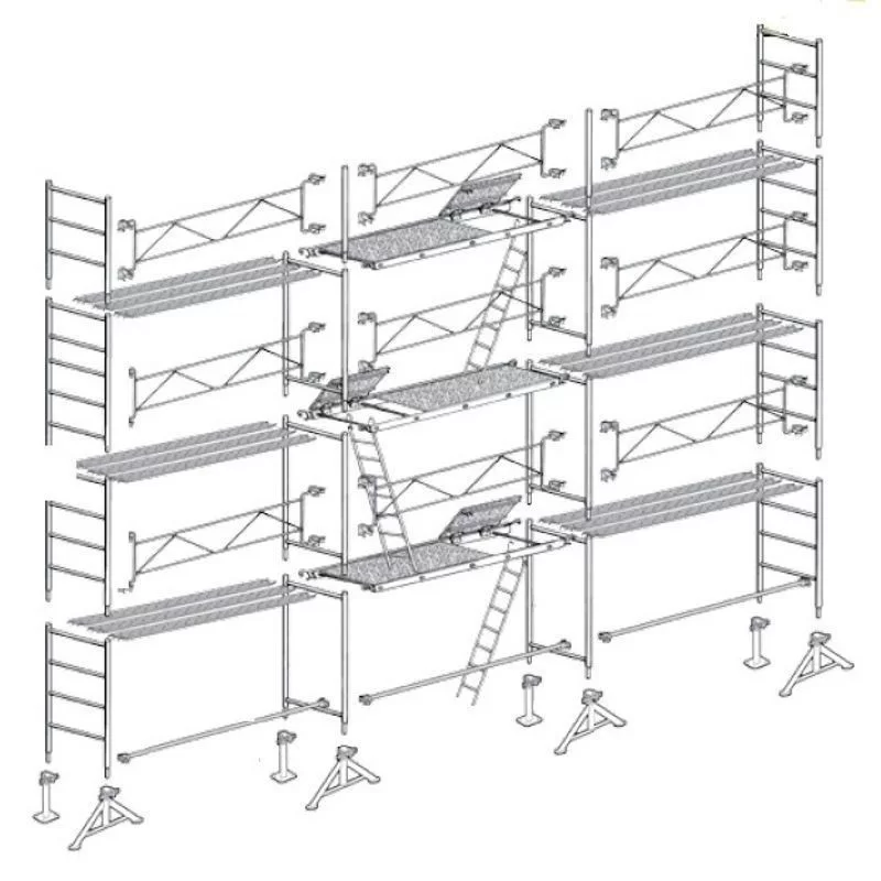 Échafaudage VITO 49 lot 80 m² sans plinthes avec structure et planchers