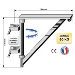 Potence d'échafaudage pivotante universelle Charge 50 kg