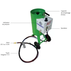 Aérogommeuse Colibri pour travaux d'aérogommage et sablage jusqu'à 7 bar