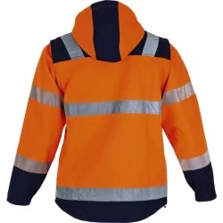 Veste Softshell 2 en 1 Cible orange fluo et marine