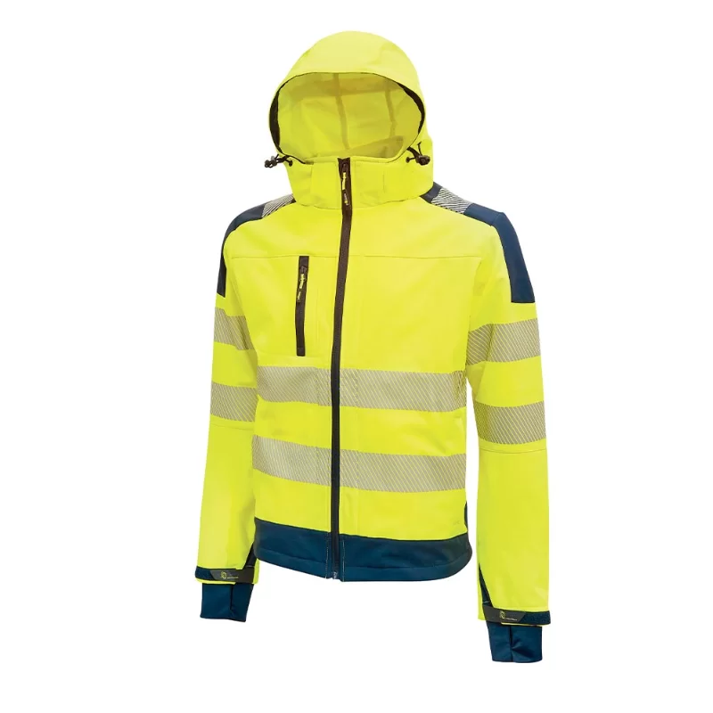 Veste SoftShell réfléchissantes et col haut MIKY Jaune Fluo