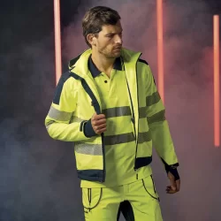 Veste SoftShell réfléchissantes et col haut MIKY Jaune Fluo