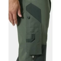 Pantalon oxford 4X Connect Stretch vert avec tissu renfort genoux et bas de jambes