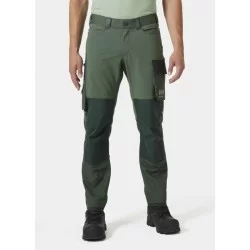 Pantalon oxford 4X Connect Stretch vert avec tissu renfort genoux et bas de jambes