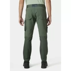 Pantalon oxford 4X Connect Stretch vert avec tissu renfort genoux et bas de jambes